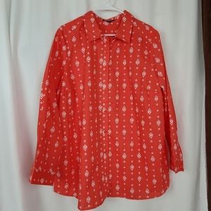 Romans Hot Orange Button Top